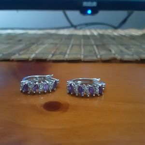 .925 Silver Amethyst earrings